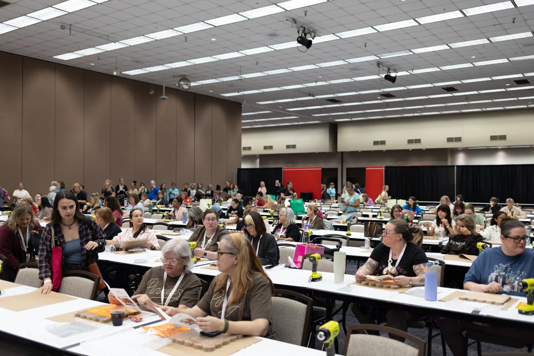 Crafters using Scorch Marker products at the Pinners Conference
