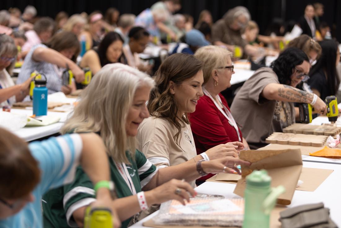 Crafters using Scorch Marker products at the Pinners Conference